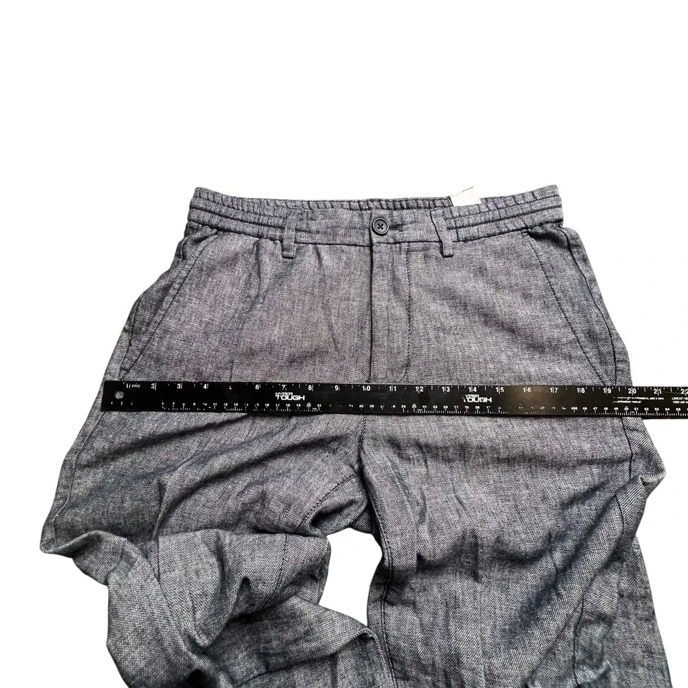 Banana Republic Mason Athletic Tapered Linen Cotton Pants Blue 30x32